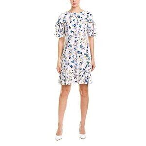 Shoshanna Women’s Venezia Mini Dress‎ Floral Ruffle Lined Viscose Rayon Size 10